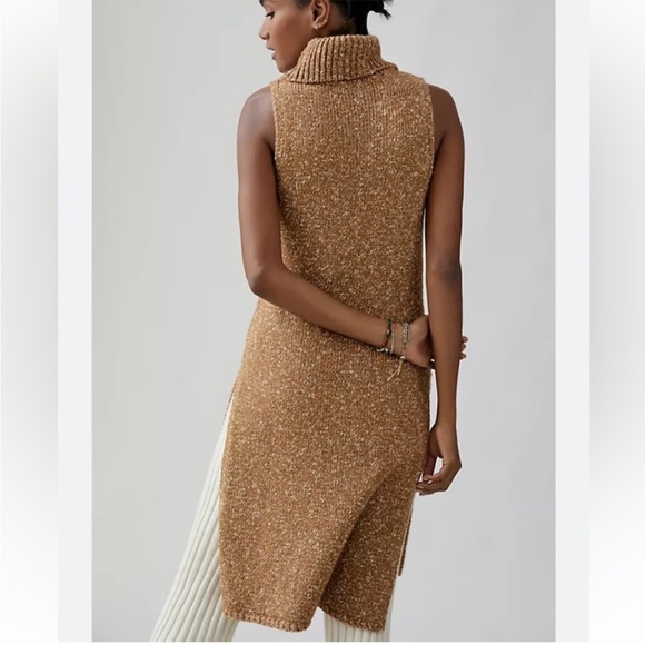 Anthropologie Turtleneck Sleeveless High Low Tunic Sweater | XS - Picture 2 of 10